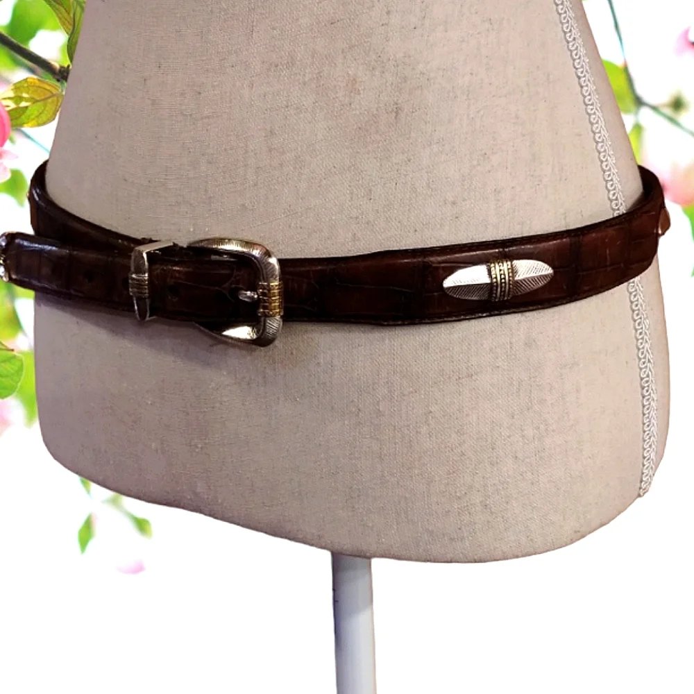 Men's Vintage Arden Leather Co. Italian Croco Calfskin Belt Sz 36